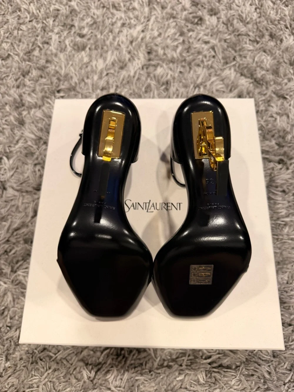 Saint Laurent Opyum Sandals in Black Patent Leather size 36 US 6 - Picture 7 of 8